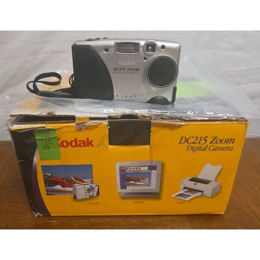 Kodak Digital Camera EasyShare DC215 Zoom 1.0MP Silver Tested With Box